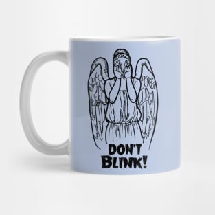 Don't Blink Winking Angel Bad Line Art Mug